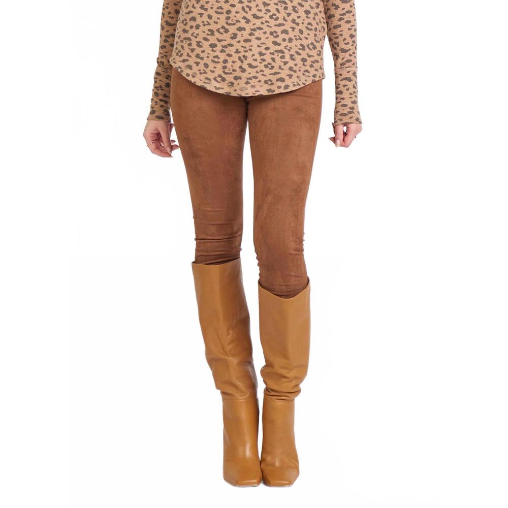 NEW DEX faux suede leggings in camel